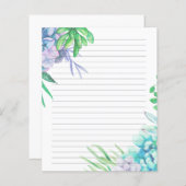 Handgemalt Wasserfarbenes, Sukkulentes Liniertes P (Vorne/Hinten)