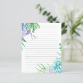 Handgemalt Wasserfarbenes, Sukkulentes Liniertes P (Stehend Vorderseite)