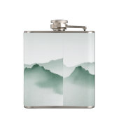 Handgemalt Wasserfarbengebirge Landschaft Flachmann (Rückseite)