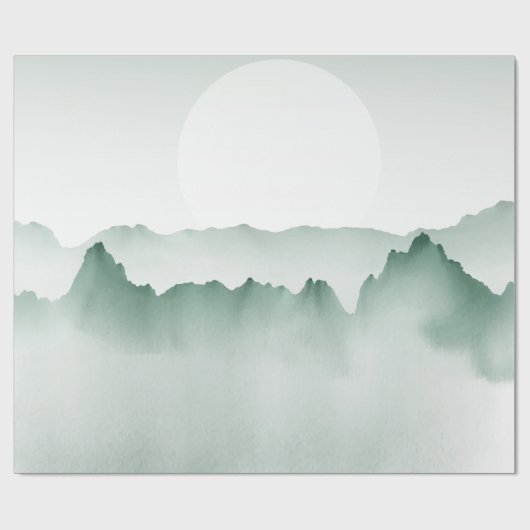 Handgemalt Wasserfarbengebirge Landschaft Geschenkpapier (Flach)