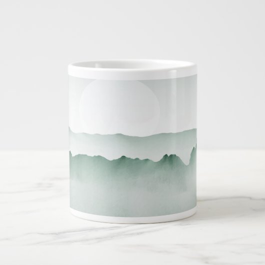 Handgemalt Wasserfarbengebirge Landschaft Jumbo-Tasse (Vorderseite)