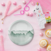 Handgemalt Wasserfarbengebirge Landschaft Pappteller (Party)