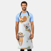 Handgemalt Wasserfarbmuster tropische niedliche An Schürze (Getragen)