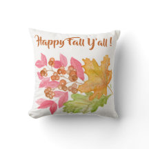 Handgemalt Watercolor Autumn Leaves Throw Kissen
