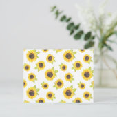 Handgemalt Watercolor Sonnenblumenmuster Postkarte (Stehend Vorderseite)