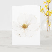 Handgemalt weißes Peony (Leere) Karte (Gelbe Blume)