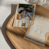 Handgemalt Whimsical Foto QR Code Fun Wedding Einladung