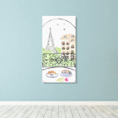Handgemalt Whimsical Paris Eiffel Tower rechts Leinwanddruck (Insitu (Holzboden))
