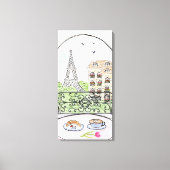Handgemalt Whimsical Paris Eiffel Tower rechts Leinwanddruck (Vorderseite)