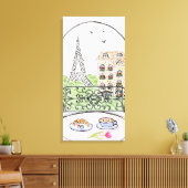 Handgemalt Whimsical Paris Eiffel Tower rechts Leinwanddruck (Insitu (Wohnzimmer))