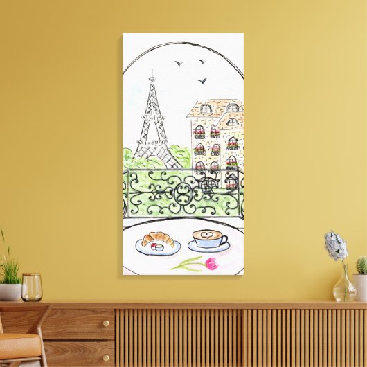 Handgemalt Whimsical Paris Eiffel Tower rechts Leinwanddruck (Insitu (Wohnzimmer))