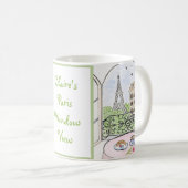 Handgemalt Whimsical Paris Zeichnend Kaffeetasse (VorderseiteRechts)