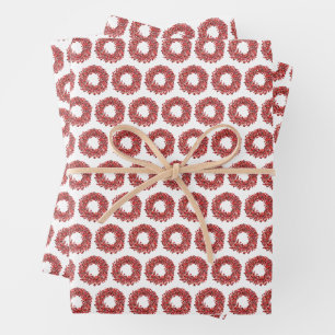 Handgemalt Winterberry Kranz Weihnachten Geschenkpapier Set