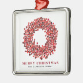 Handgemalt Winterberry Kranz Weihnachten Ornament Aus Metall (Links)