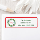 Handgemalt Wreath Red Border MERRY Adresse (Insitu)