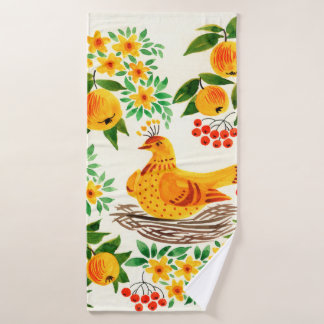 handgemalte Abbildung: Turtledove Badehandtuch