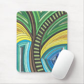 Handgemalte Abstrakte Baum- und Geometrie-Gestaltu Mousepad (Mit Mouse)