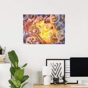 Handgemalte abstrakte Blumen Gouache Fantasy Ar Poster