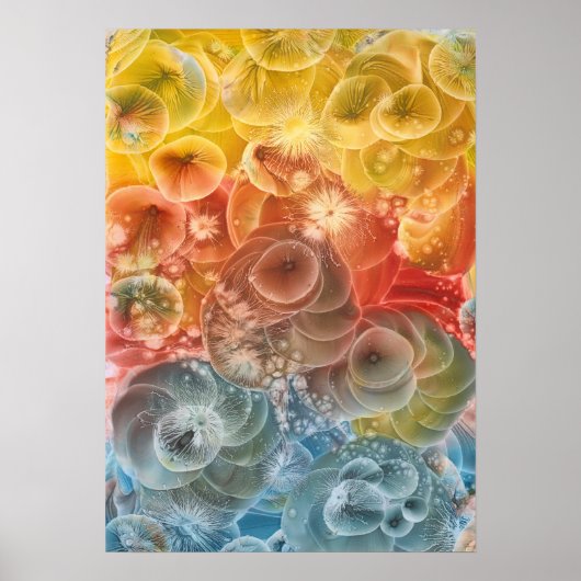 Handgemalte abstrakte Energie-Farbexplosion-Kunst Poster (Vorne)