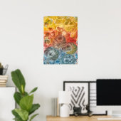 Handgemalte abstrakte Energie-Farbexplosion-Kunst Poster (Heimbüro)