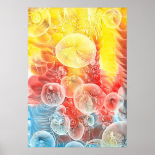 Handgemalte abstrakte Energie-Gouache-Kunst Poster