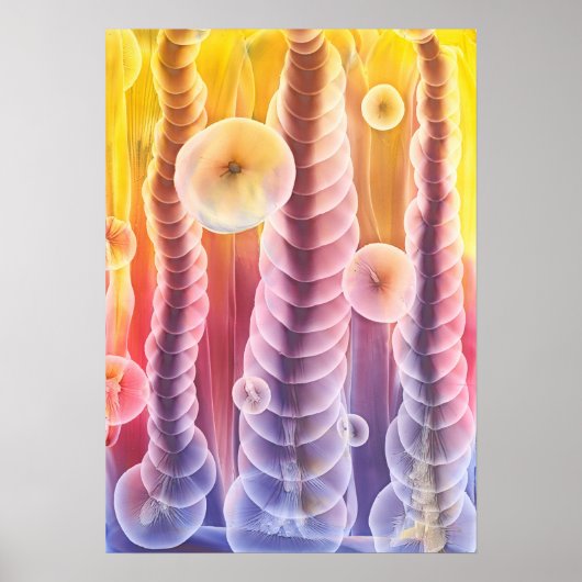 Handgemalte abstrakte Fantasie-Kunstwerke Poster (Vorne)