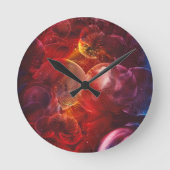 Handgemalte abstrakte Fantasie-Malerei Runde Wanduhr (Vorderseite)