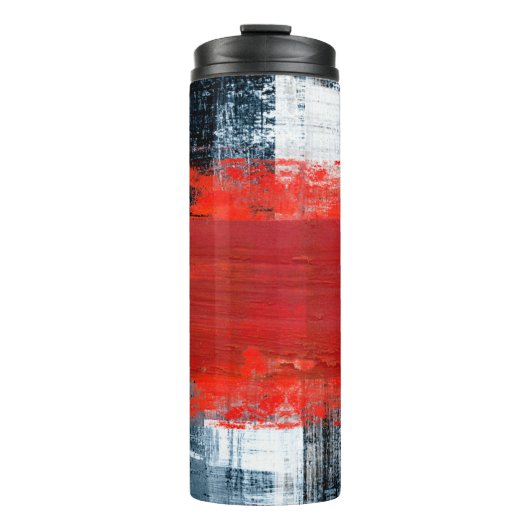 handgemalte abstrakte Hintergrundkunst, abstrakt, Thermosbecher (Vorderseite)