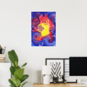 Handgemalte abstrakte kosmische Lichtkunst Poster (Heimbüro)