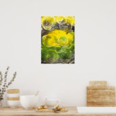 Handgemalte abstrakte Kunst Gelb und Grün Poster (Küche)
