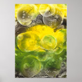 Handgemalte abstrakte Kunst Gelb und Grün Poster (Vorne)