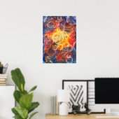 Handgemalte abstrakte Kunst - Kosmischer Glanz Poster (Heimbüro)