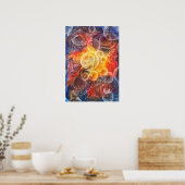 Handgemalte abstrakte Kunst - Kosmischer Glanz Poster (Küche)