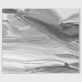 Handgemalte abstrakte Malerei mit Marmor Schwarz-w Geschenkpapier (Flach)