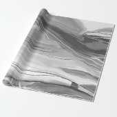 Handgemalte abstrakte Malerei mit Marmor Schwarz-w Geschenkpapier (Ungerollt)