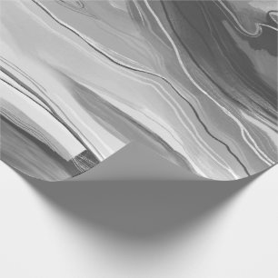 Handgemalte abstrakte Malerei mit Marmor Schwarz-w Geschenkpapier