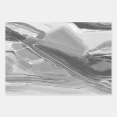 Handgemalte abstrakte Malerei mit Marmor Schwarz-w Geschenkpapier Set (Vorderseite 3)