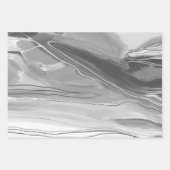 Handgemalte abstrakte Malerei mit Marmor Schwarz-w Geschenkpapier Set (Vorderseite 2)