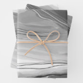 Handgemalte abstrakte Malerei mit Marmor Schwarz-w Geschenkpapier Set (Beispiel)