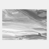 Handgemalte abstrakte Malerei mit Marmor Schwarz-w Geschenkpapier Set (Vorderseite)