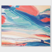 Handgemalte abstrakte Malerei mit Marmorsand Geschenkpapier (Flach)