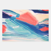 Handgemalte abstrakte Malerei mit Marmorsand Geschenkpapier Set (Vorderseite 3)