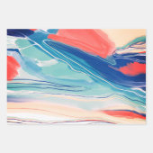 Handgemalte abstrakte Malerei mit Marmorsand Geschenkpapier Set (Vorderseite 2)