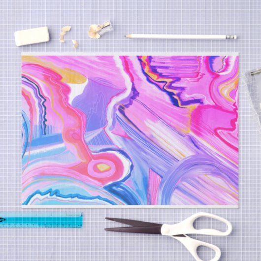 Handgemalte Abstrakte Malgeschenke Seidenpapier (Handwerk)