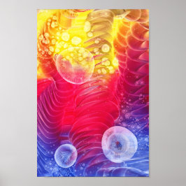 Handgemalte abstrakte Sonnenschein-Glow-Kunstwerk Poster
