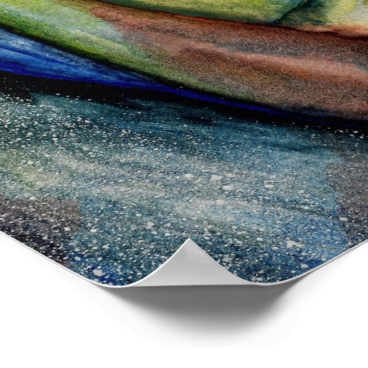 Handgemalte Abstrakte Weibchen Moderne Wasserfarbe Poster (Ecke)