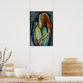 Handgemalte Abstrakte Weibchen Moderne Wasserfarbe Poster (Küche)