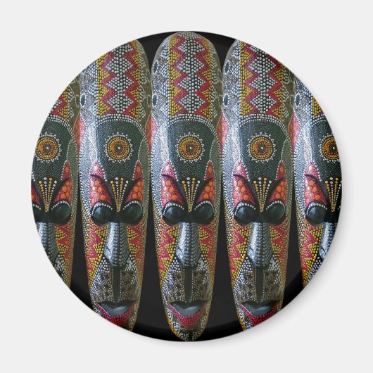 Handgemalte afrikanische Stammesmaske Magnet (Vorne)