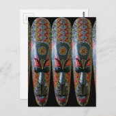 Handgemalte afrikanische Stammesmaske Postkarte (Vorne/Hinten)