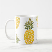 Handgemalte Ananas: Aquarell Nahtlos. Kaffeetasse (Links)